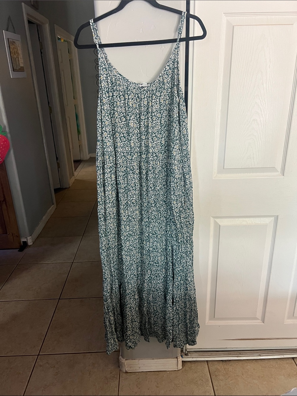 dip Green Floral Maxi Slip Dress